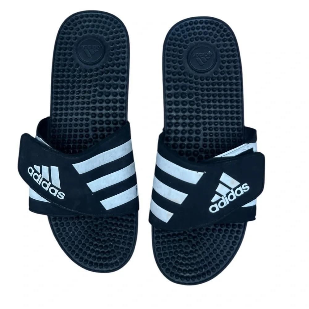 Adidas Adilette Slides Black White Men’s‎ US 15 Shower Pool Sandals